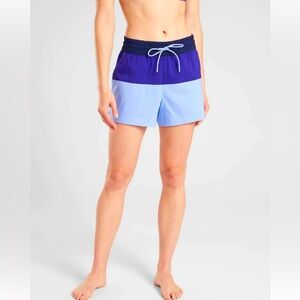 Athleta Oahu Colorblock Shorts Women’s Size 12 Purple Blue UPF Swim Surf